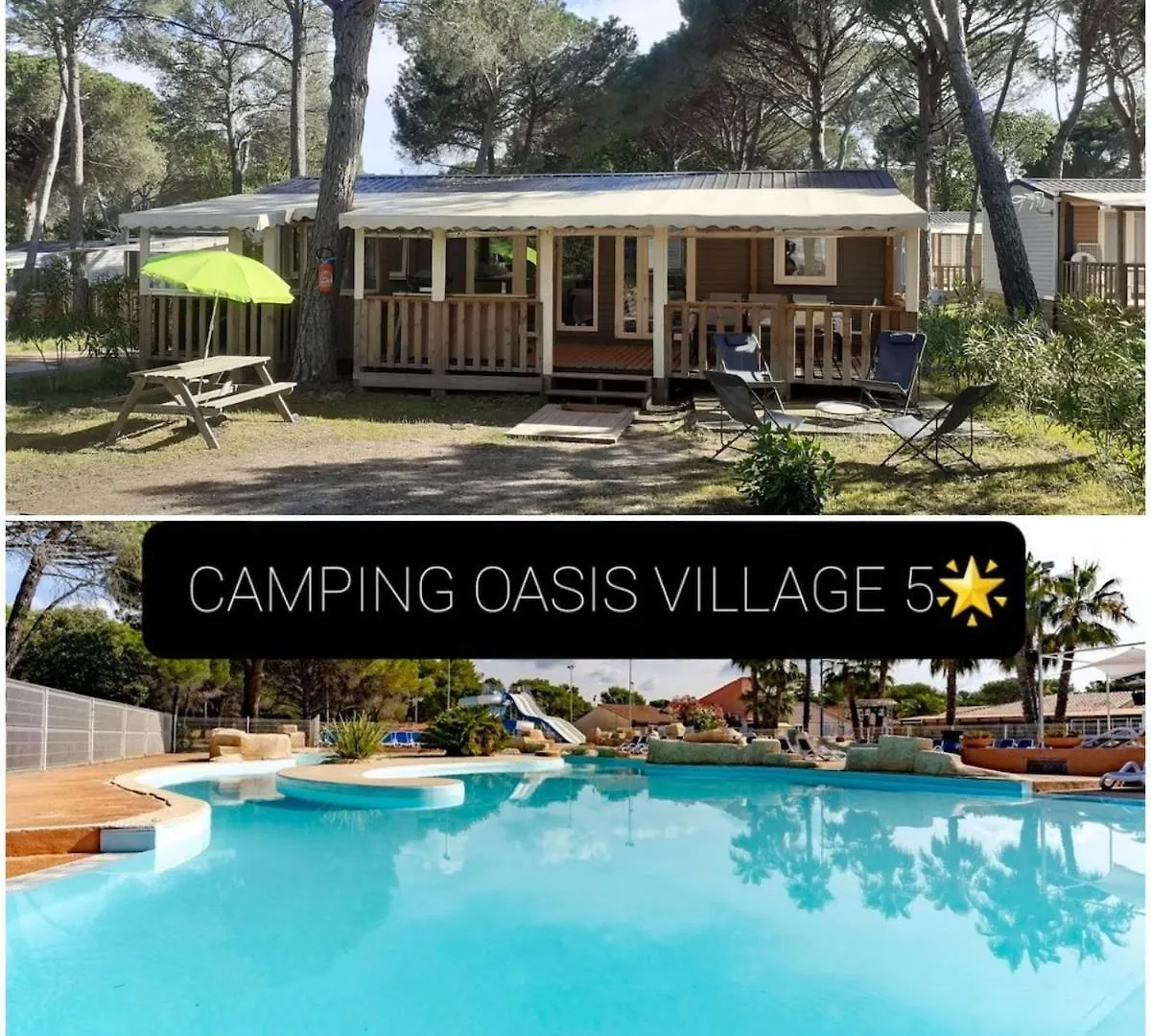 Mobil-Home, 6 Pers, 3 Ch, 2 Sdb, Oasis Village 5 Etoiles Puget-sur Argens
